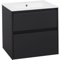 EBS Duomo Skříňka a keramické umyvadlo Slim 61 cm, černá matná