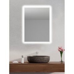 EBS Venia Zrcadlo 60 x 80 cm s LED podsvíceným pískovaným okrajem