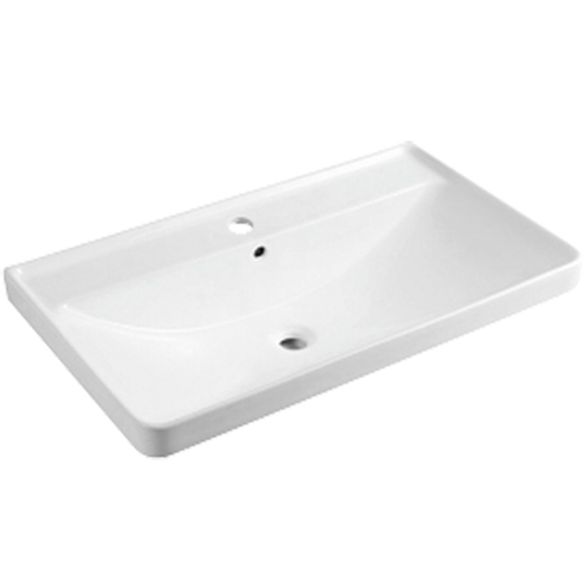 EBS Urban Skříňka s umyvadlem 81 cm, černá mat/madlo bíla mat