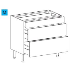EBS MBAES903ZS Skříňka spodní plnovýsuvná, 90 cm, diamantově šedá