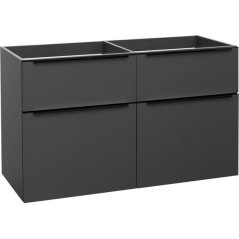 EBS Nevio B Skříňka pod umyvadlo 121 cm s černým úchytem, antracitově šedá