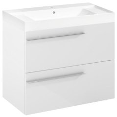 EBS Ardo Skříňka s umyvadlem 80 cm, bílá lesk, madlo chrom