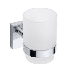 EBS Round Square Držák kartáčků, chrom/matné sklo