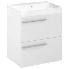 EBS Ardo Skříňka s umyvadlem 60 cm, bílá lesk, madlo chrom
