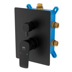 EBS Urban Black Vanová/sprchová podomítková baterie s tělesem, 3 vývody, černá mat