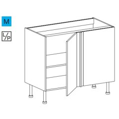 EBS ES99RLPB Skříňka spodní rohová 110 cm, bílá lesk