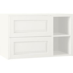 EBS Lasy Skříňka umyvadlová s deskou a s regálem vpravo, 93,2 cm, zářivě bílá matná