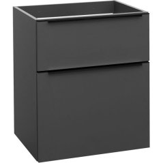 EBS Nevio B Skříňka pod umyvadlo 61 cm s černým úchytem, antracitově šedá