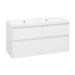 EBS Duomo Skříňka a umyvadlo 121 cm, bílá lesklá