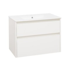 EBS Duomo Skříňka a keramické umyvadlo Slim 81 cm, bílá lesklá