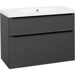 EBS Nevio B Skříňka s černým úchytem + umyvadlo 101 cm, antracitově šedá