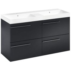 EBS Ardo Skříňka s dvojumyvadlem 120 cm, černá mat, madlo chrom