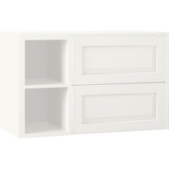 EBS Lasy Skříňka umyvadlová s deskou a s regálem vlevo, 93,2 cm, zářivě bílá matná