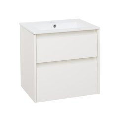EBS Duomo Skříňka a keramické umyvadlo Slim 61 cm, bílá lesklá