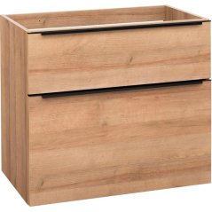 EBS Nevio B Skříňka pod umyvadlo 81 cm s černým úchytem, dub Riviera