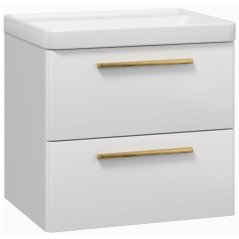 EBS Urban Skříňka s umyvadlem 60cm, bílá lesk/madlo bronz