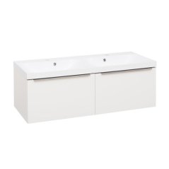 EBS Nevio Skříňka a umyvadlo 121 cm, 2 zásuvky, bílá lesklá