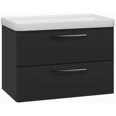 EBS Urban Skříňka s umyvadlem 80cm, černá mat/madlo chrom