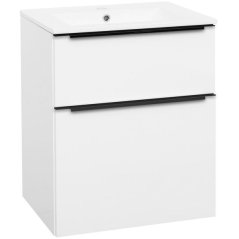 EBS Dream Skříňka s tenkým keramickým slim umyvadlem 61 cm, bílá mat