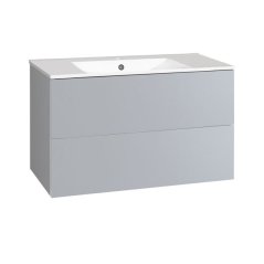 EBS KUBA Skříňka + keramické umyvadlo slim 101 cm, perlově šedá