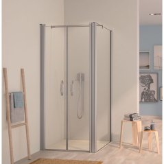 EBS Urbanis Litací dveře 100 cm dvoukřídlé, pro boční stěnu, stříbrná lesk/čiré sklo