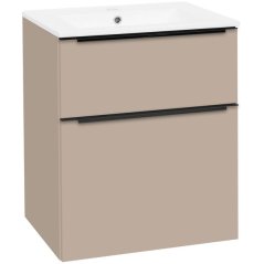 EBS Dream Skříňka s tenkým keramickým slim umyvadlem 61 cm, šedý kámen mat