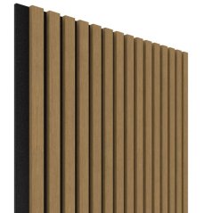 Akustický panel Oak dark brown 60,4x275 cm lamely na filcu