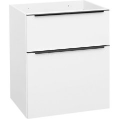 EBS Nevio B Skříňka pod umyvadlo 61 cm s černým úchytem, bílá lesklá