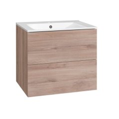 EBS KUBA Skříňka + keramické umyvadlo Slim 61 cm, dub Kronberg