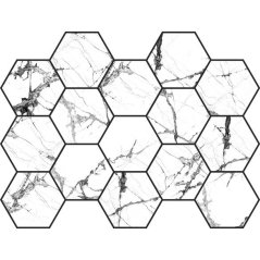 EBS Lux hexagon 22,5x32,5 iceberg white lesklý