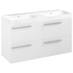 EBS Ardo Skříňka s dvojumyvadlem 120 cm, bílá mat, madlo chrom