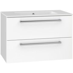 EBS Pure Skříňka s keramickým umyvadlem slim 81 cm, bílá