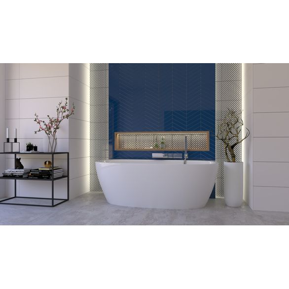 EBS Diora W Volně stojící vana ke zdi 170x80cm, bílá lesklá