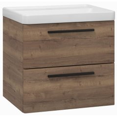 EBS Urban Skříňka s umyvadlem 61cm, dub Halifax/madlo černá