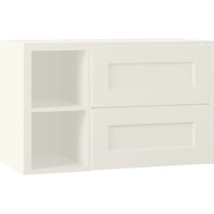 EBS Laca Skříňka umyvadlová s deskou a s regálem vlevo, 93,2 cm, bílá matná