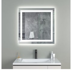 EBS Triton Zrcadlo 80x80 cm s LED osvětlením po obvodu a dotykovými tlačítky