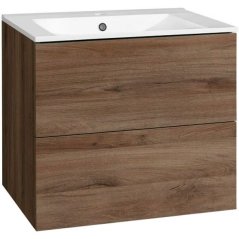 EBS KUBA Skříňka + keramické umyvadlo Slim 61 cm, dub halifax