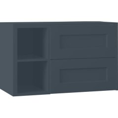 EBS Laca Skříňka umyvadlová s deskou a s regálem vlevo, 93,2 cm, hlubinná modř matná