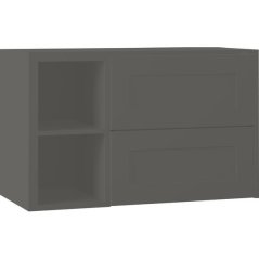 EBS Lana Skříňka umyvadlová s deskou a s regálem vlevo, 93,2 cm, šedá matná