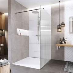 EBS Relax Walk-in stěna 120x200 cm sklo Line, černá ALU
