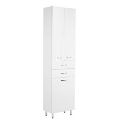 EBS K-Plus Skříňka vysoká 50x194 cm, s košem na prádlo, bílá