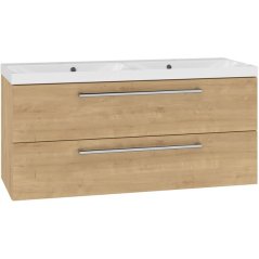 EBS Pure Skříňka s dvojumyvadlem 121 cm, dub Arlington