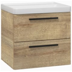 EBS Urban Skříňka s umyvadlem 60cm, dub Riviera/madlo černá