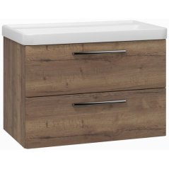 EBS Urban Skříňka s umyvadlem 80cm, dub Halifax/madlo chrom