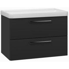 EBS Urban Skříňka s umyvadlem 81cm, černá mat/madlo chrom