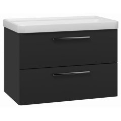 EBS Urban Skříňka s umyvadlem 81cm, černá mat/madlo nerez