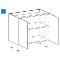 EBS ES902DB skříňka spodní dvoudvéřová 90 cm bílá lesk