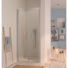 EBS Urbanis Litací dveře 120 cm dvoukřídlé do niky, stříbrná lesk/čiré sklo