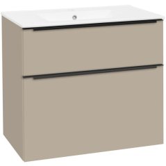 EBS Dream Skříňka s tenkým keramickým slim umyvadlem 81 cm, šedý kámen mat