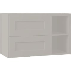 EBS Laca Skříňka umyvadlová s deskou a s regálem vpravo, 93,2 cm, šedá matná